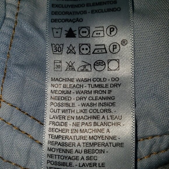 Levi's 501 Cutoff Jean Shorts Women Size W33 Dark Wash Raw Edge Western Country - Picture 10 of 16